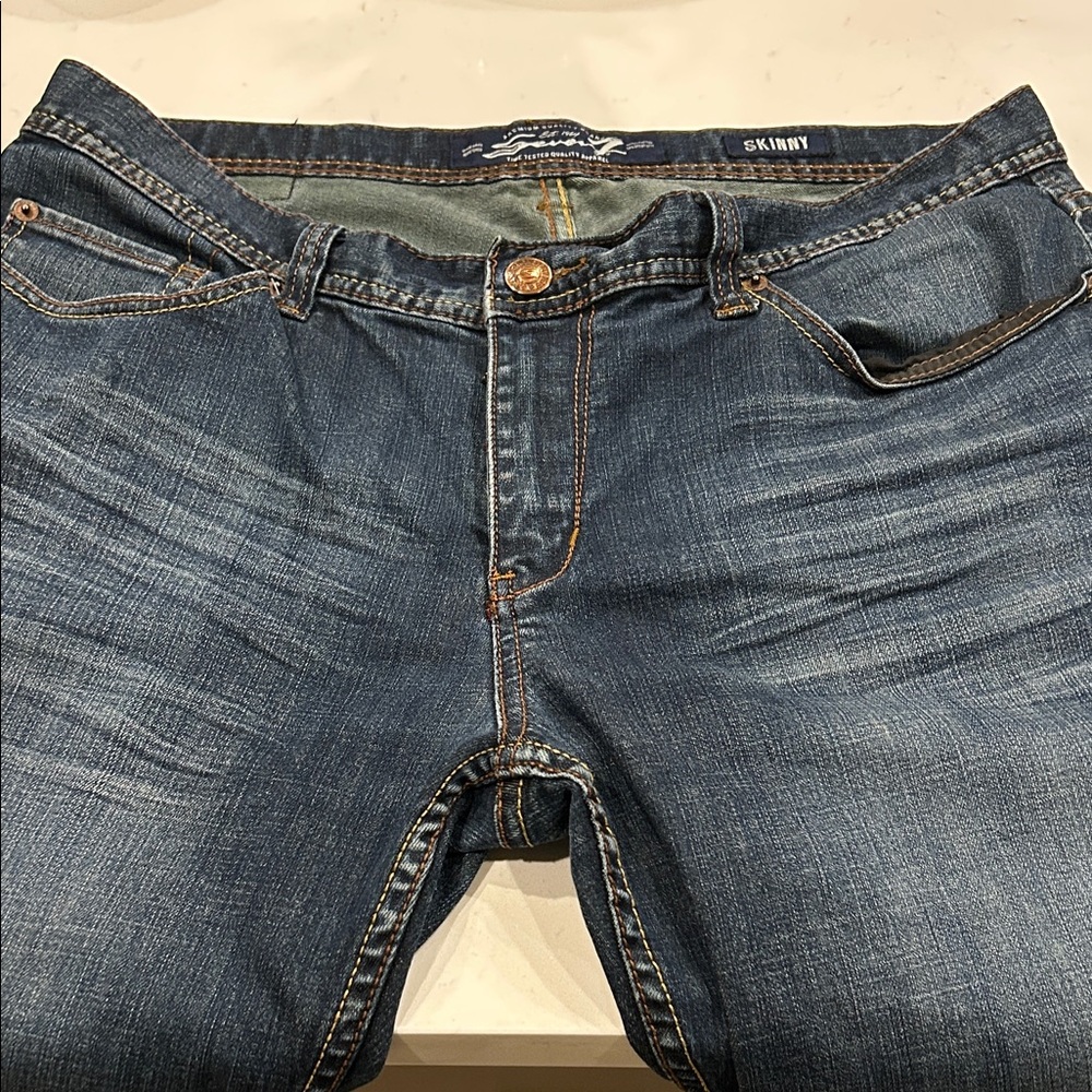 Seven7 Dark Blue Skinny Jeans